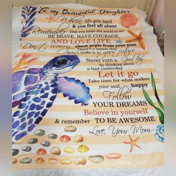53- To My Beautiful Daughter From Mom Blanket NWT - Picture 1 of 7